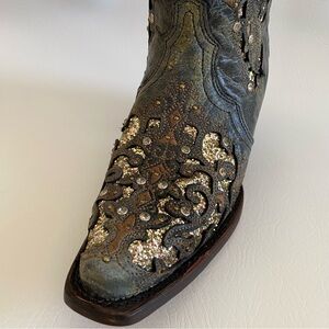Corral Gray and Brown Embellished Ankle Boots